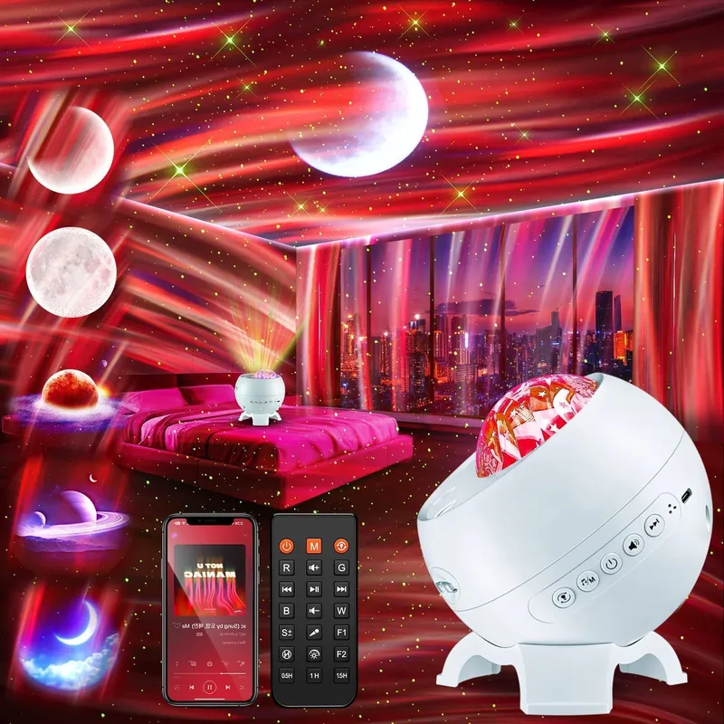 PIKOY Aurora & Moon Projector, 180 Modes